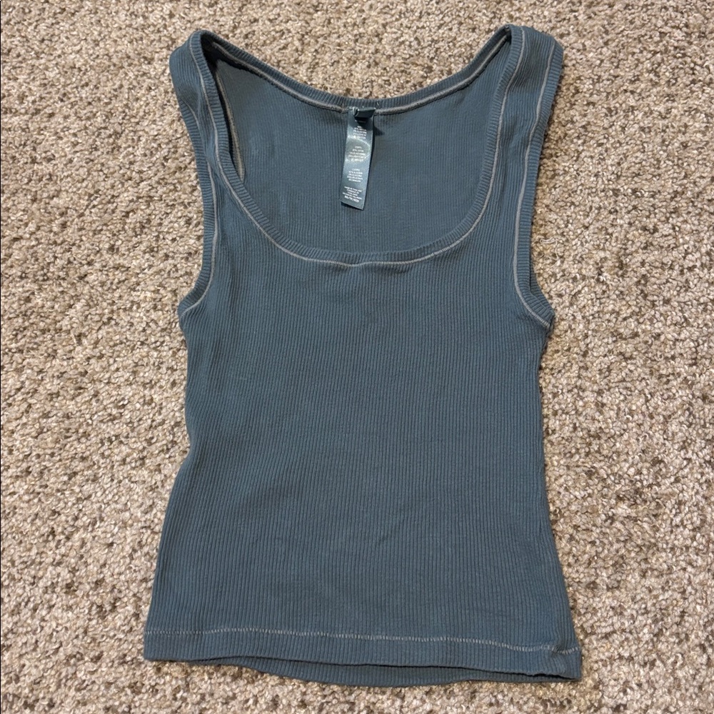 SKIMS Charcoal Ribbed Tank Top